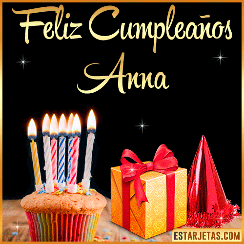Gif de Feliz Cumpleaños  Anna