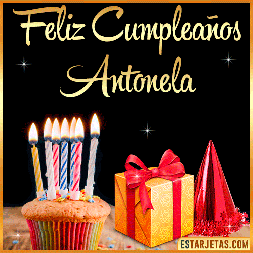 Gif de Feliz Cumpleaños  Antonela