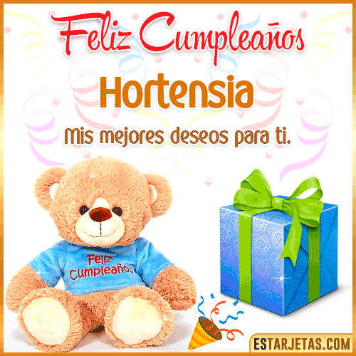 Gifs de Cumpleaños con Nombres  Hortensia