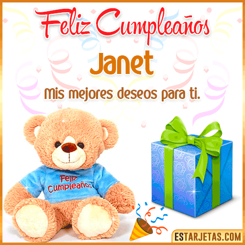 Gifs de Cumpleaños con Nombres  Janet