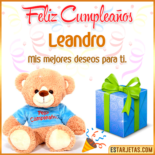 Gifs de Cumpleaños con Nombres  Leandro