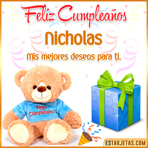 Gifs de Cumpleaños con Nombres  Nicholas