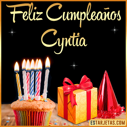 Gif de Feliz Cumpleaños  Cyntia