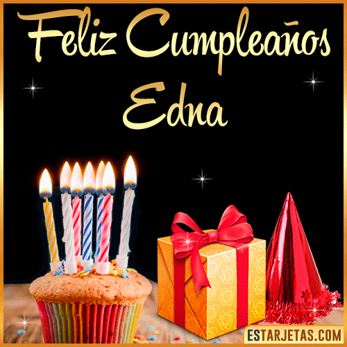 Gif de Feliz Cumpleaños  Edna