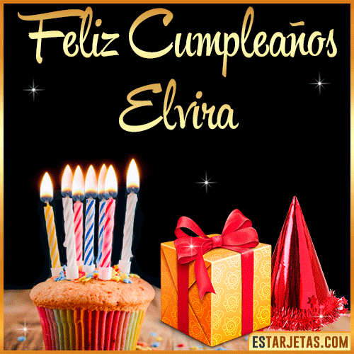 Gif de Feliz Cumpleaños  Elvira