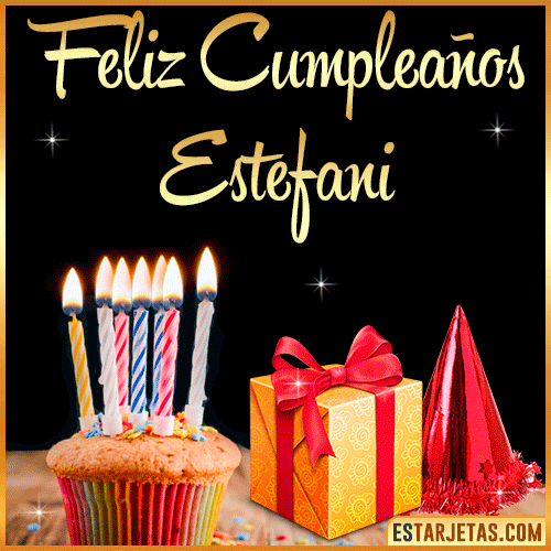 Gif de Feliz Cumpleaños  Estefani