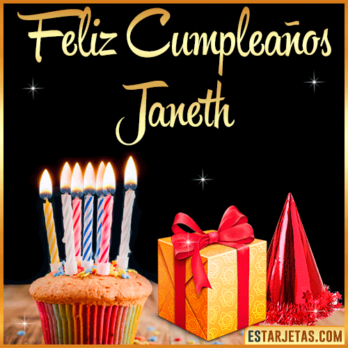 Gif de Feliz Cumpleaños  Janeth