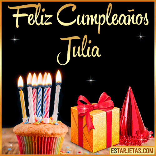 Gif de Feliz Cumpleaños  Julia