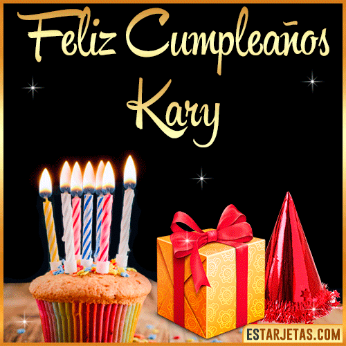Gif de Feliz Cumpleaños  Kary