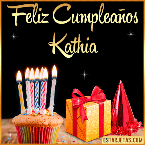 Gif de Feliz Cumpleaños  Kathia