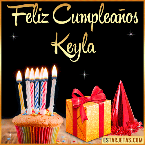 Gif de Feliz Cumpleaños  Keyla
