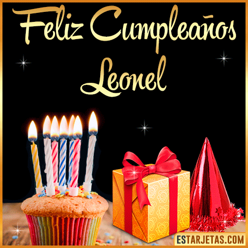 Gif de Feliz Cumpleaños  Leonel