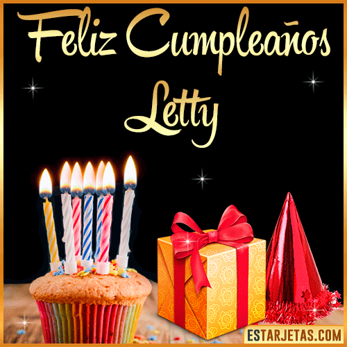 Gif de Feliz Cumpleaños  Letty