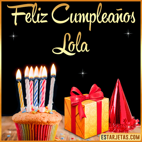 Gif de Feliz Cumpleaños  Lola
