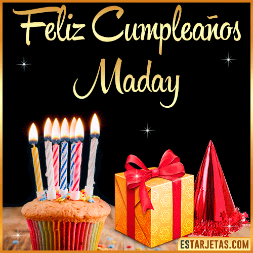 Gif de Feliz Cumpleaños  Maday