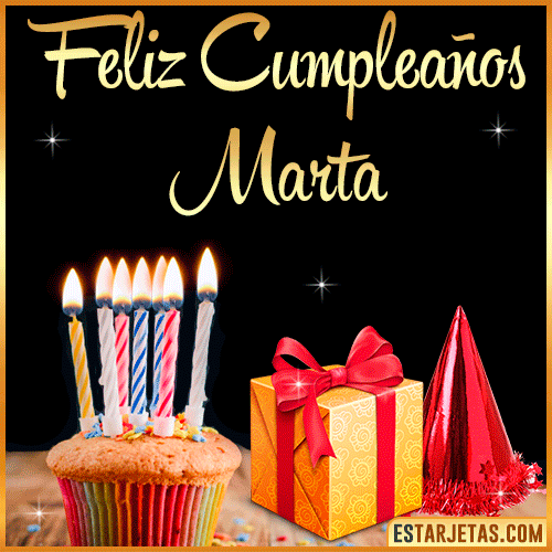 Gif de Feliz Cumpleaños  Marta