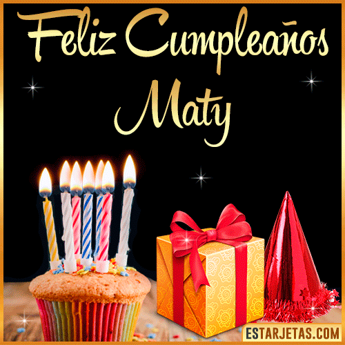 Gif de Feliz Cumpleaños  Maty