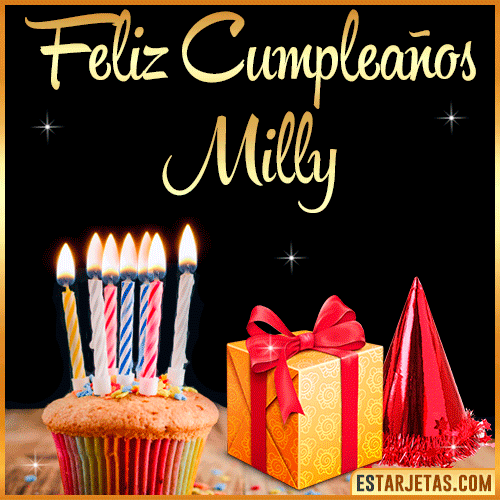 Gif de Feliz Cumpleaños  Milly