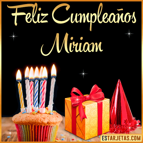 Gif de Feliz Cumpleaños  Miriam