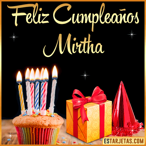 Gif de Feliz Cumpleaños  Mirtha