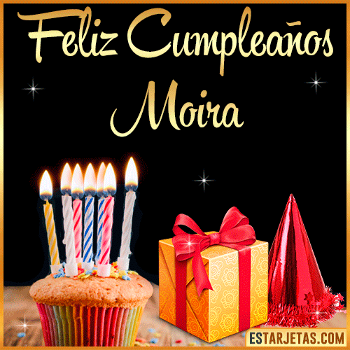 Gif de Feliz Cumpleaños  Moira