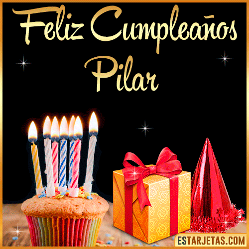 Gif de Feliz Cumpleaños  Pilar