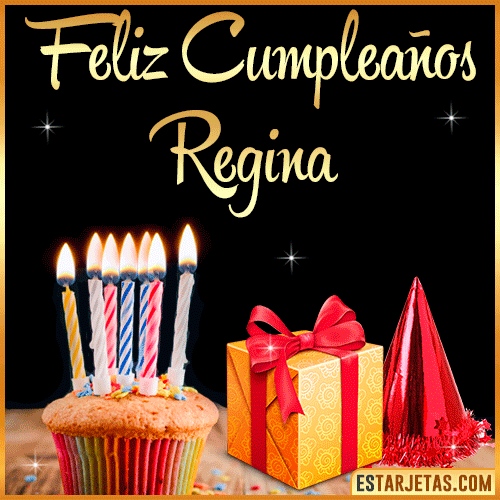 Gif de Feliz Cumpleaños  Regina
