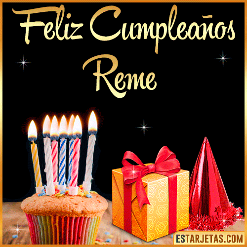 Gif de Feliz Cumpleaños  Reme