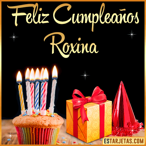 Gif de Feliz Cumpleaños  Roxina