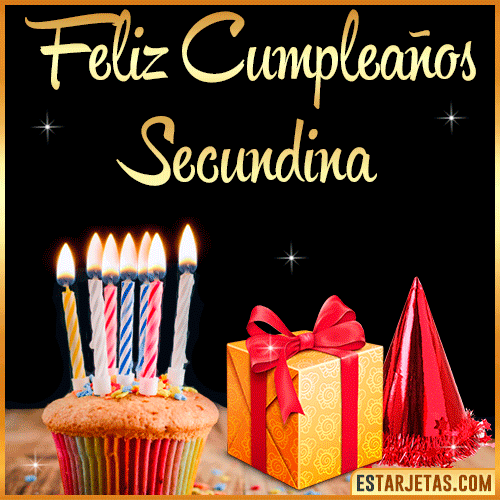 Gif de Feliz Cumpleaños  Secundina