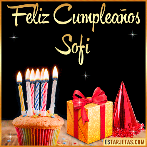 Gif de Feliz Cumpleaños  Sofi