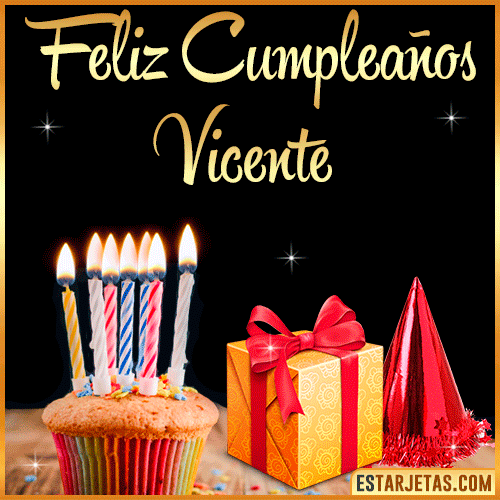 Gif de Feliz Cumpleaños  Vicente