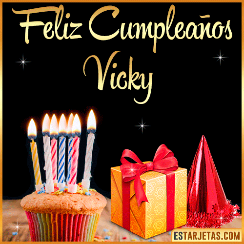 Gif de Feliz Cumpleaños  Vicky