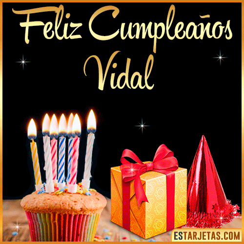 Gif de Feliz Cumpleaños  Vidal