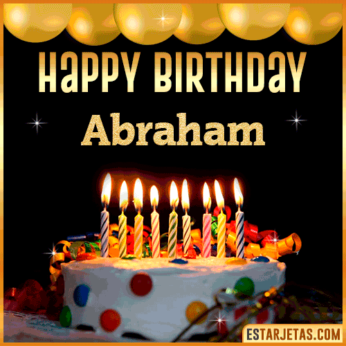 Gif happy Birthday Cake  Abraham