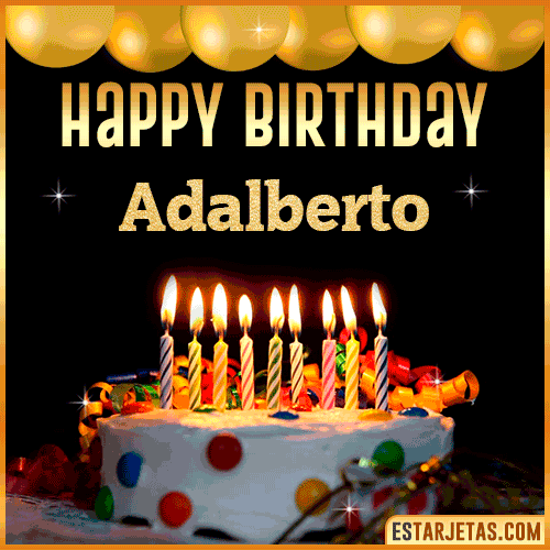 Gif happy Birthday Cake  Adalberto