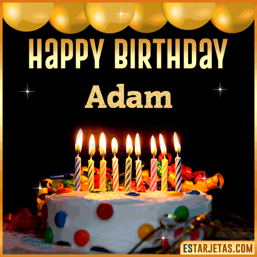 Gif happy Birthday Cake  Adam