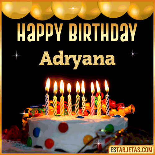 Gif happy Birthday Cake  Adryana