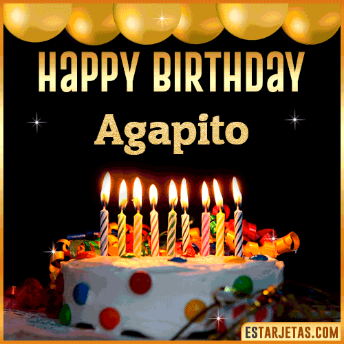 Gif happy Birthday Cake  Agapito