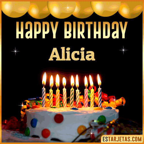 Gif happy Birthday Cake  Alicia