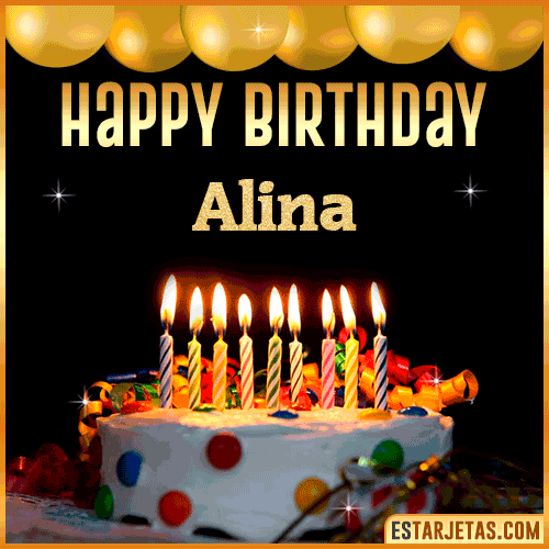 Gif happy Birthday Cake  Alina