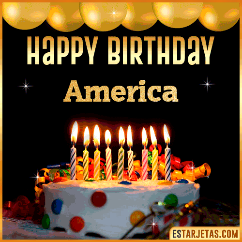 Gif happy Birthday Cake  America