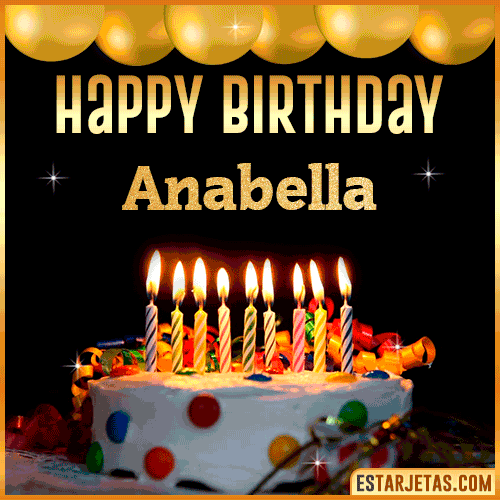 Gif happy Birthday Cake  Anabella