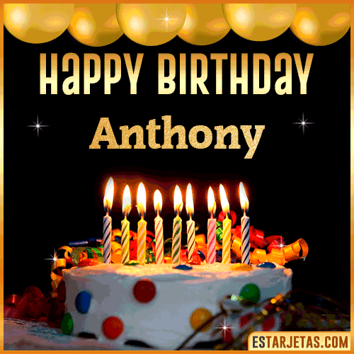 Gif happy Birthday Cake  Anthony