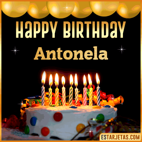 Gif happy Birthday Cake  Antonela