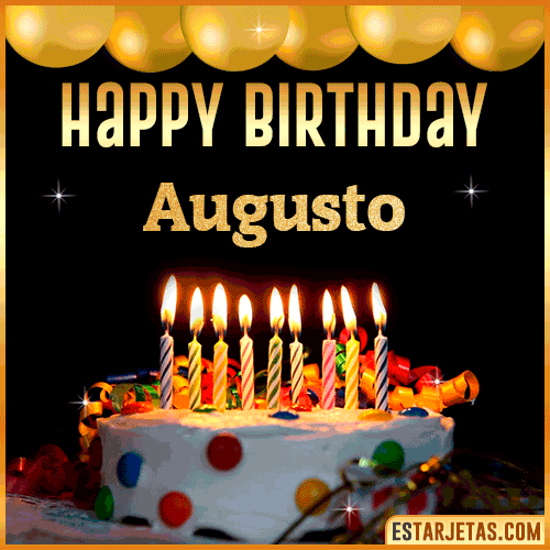 Gif happy Birthday Cake  Augusto