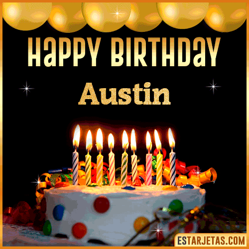 Gif happy Birthday Cake  Austin