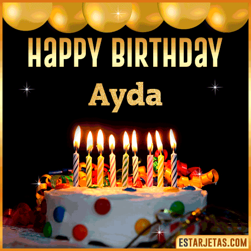Gif happy Birthday Cake  Ayda