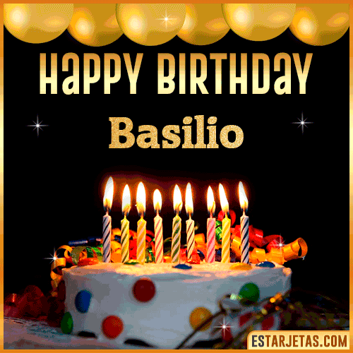 Gif happy Birthday Cake  Basilio