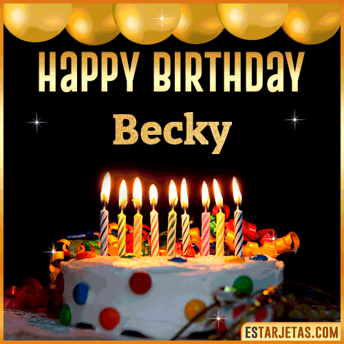 Gif happy Birthday Cake  Becky